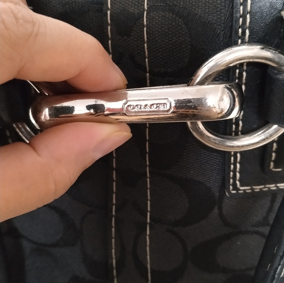 Coach Hampton Signature Black Canvas Satchel Handbag Shoulder bag - Picture 11 of 17